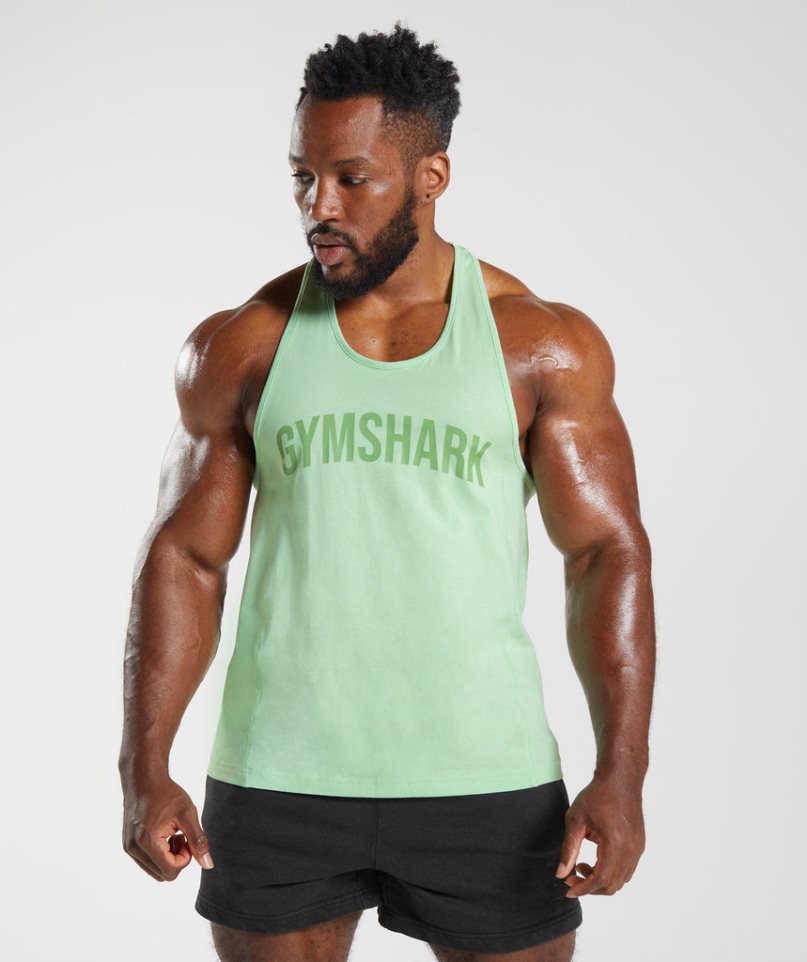 Podkoszulki Gymshark Power Stringer Męskie Mięta | PL 096SFC